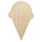 Ice Cream Cone Unfinished Wood Shape Piece Cutout for DIY Craft Projects
